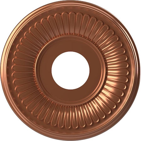 Ekena Millwork Berkshire PVC Medallion (Canopies up to 5 3/4"), 13"OD x 3 1/2"ID x 3/4"P, Bright Coat Copper CMP13BEBCO